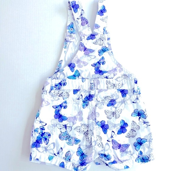The Children’s Place Toddler Girl Butterfly Denim Short Overalls, Size 3T - Picture 5 of 5